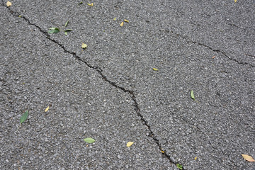 Obraz premium Close-up of Cracks in Asphalt Road
