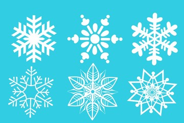 set of snowflakes