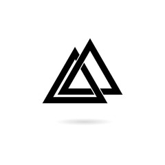 Triangle icon isolated on white background. Triangle icon simple sign