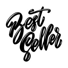 Best seller. Lettering phrase on white background. Design element for poster, card, banner, sign.