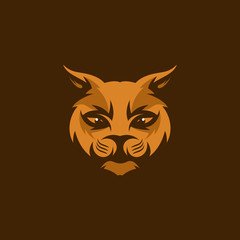 Head cat mascot illustration design