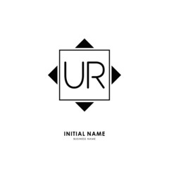 U R UR Initial logo letter with minimalist concept. Vector with scandinavian style logo.