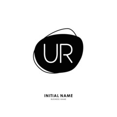 U R UR Initial logo letter with minimalist concept. Vector with scandinavian style logo.