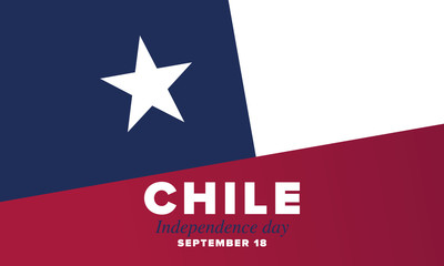 Chile Independence Day. Happy national holiday Fiestas Patrias. Freedom day. Celebrate annual in September 18. Chile flag. Patriotic chilean design. Poster, card, banner, template, background. Vector