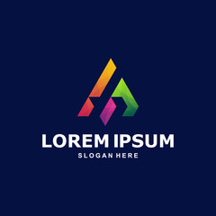 Colorful Abstract Letter A Logo Premium