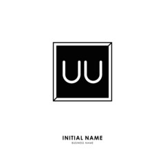 U UU Initial logo letter with minimalist concept. Vector with scandinavian style logo.