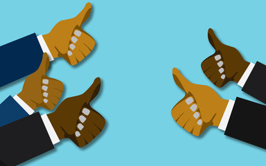 Obraz premium Multiple hand with thumbs up