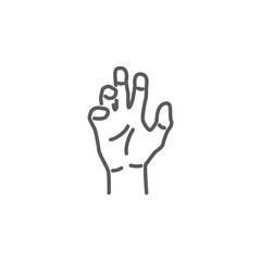 Obraz premium Zombie hand icon in linear style on white background.