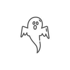 Ghost icon in linear style on white background.