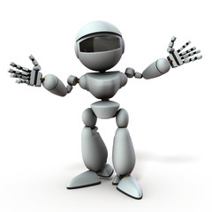 手を広げて歓迎するロボット