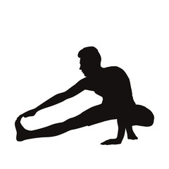 Men Practice Yoga Silhouettes
