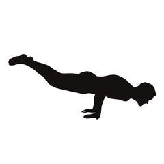 Men Practice Yoga Silhouettes