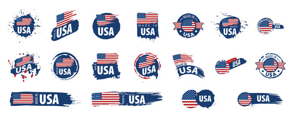 USA flag, vector illustration on a white background © butenkow
