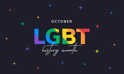 LGBT history month. Background, poster, postcard, banner design. - 288288791