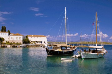 Fototapeta na wymiar Spetses, Greece, boats in the harbor