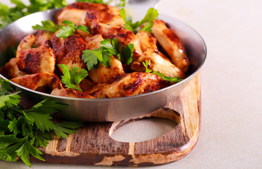 Asian style spicy chicken fillet stir fry