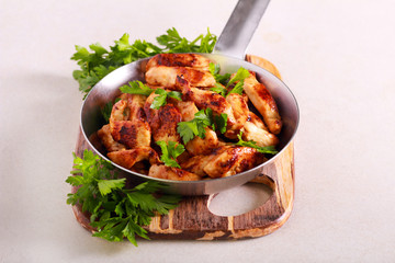 Asian style spicy chicken fillet stir fry