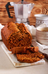 Date loaf, served with coffee