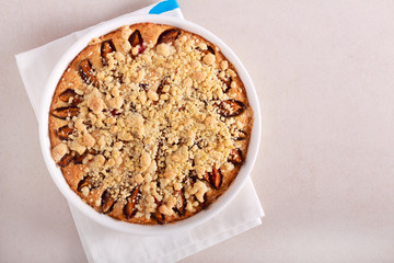 Plum cake with crumble topping