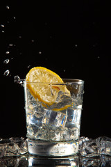 Glass Of Water, Ice And Lemon