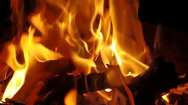 Stock video  Fire flames on a black background