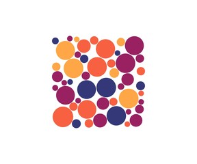 Dot square logo vector illustration.
