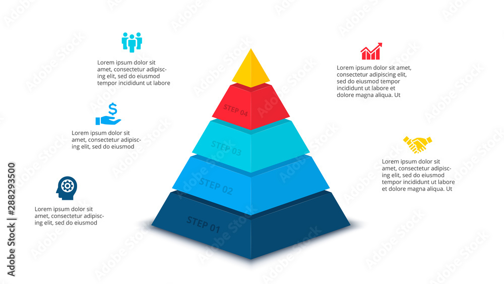 Leinwandbilder vector abstract pyramid for infographic with 5 step or options. business template for presentation.