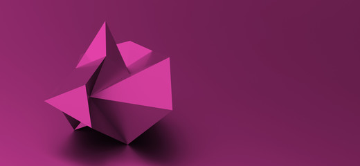 abstract background with origami shape. 3d illustration