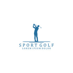 Logos for golf sports with player silhouettes