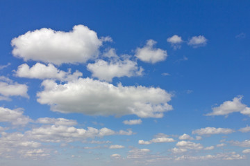 White clouds on blue sky