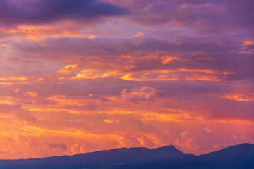 Scenic View Of Dramatic Sky During Sunset