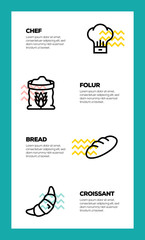 Obraz premium BAKERY LINE ICON CONCEPT