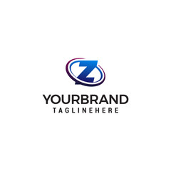Swoosh Letter Z technology logo concept template