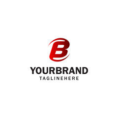 letter B spin rotation logo design concept template