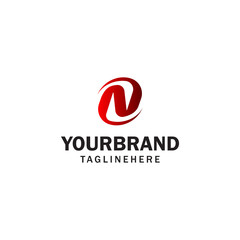 letter N spin rotation logo design concept template