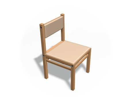 3d illustration. Simple chair on a white background.