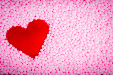 Red heart and pink backdrop