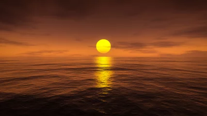 Fototapeten ein Sonnenuntergang über dem Meer © magann