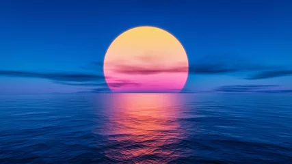 Deurstickers Strand zonsondergang geweldige zonsondergang over de oceaan