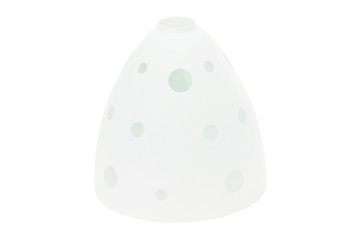 Closeup image of white plastic modern lamp shade isolated at white background.