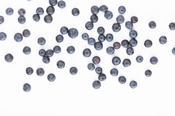 Tasty blueberries isolated on white background.