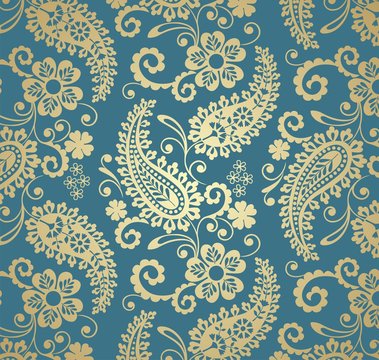 traditional paisley floral pattern , textile , Rajasthan, royal India	
