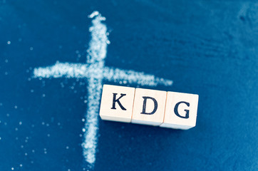 Buchstaben mit in deutsch KDG Katholisches Datenschutzgesetz in englisch Catholic data protection...