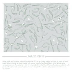 Christmas template with mistletoe plant for social media publication with white background