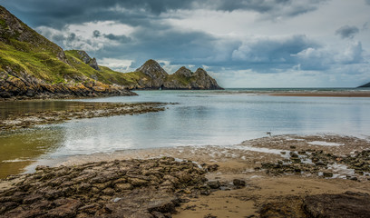 Obraz premium Three Cliffs, Gower, Wales, UK