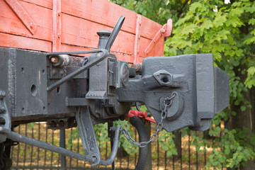 Wagon hitch between the wagons of the USSR. Military equipment of the Second world war.