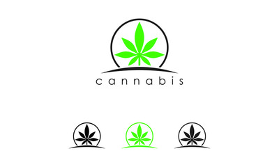 Cannabis leaf logo Designs Inspiration Isolated on White Background, maple cannabis logo icon vector, Marijuana leaf logo design template vector illustration, Cannabis Agriculture logo. Leaf fresh log
