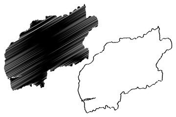 Viana do Castelo District (Portuguese Republic, Portugal) map vector illustration, scribble sketch Viana do Castelo map
