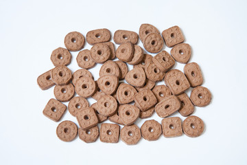 Obraz premium butter cookies different form on white background