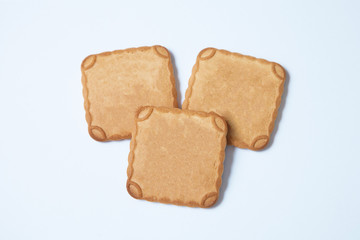 butter cookies different form on white background